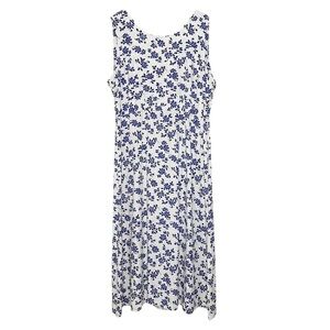 Vintage Woolrich 90s Daisy Print Lilac Sleeveless Wrap Maxi Dress Size L